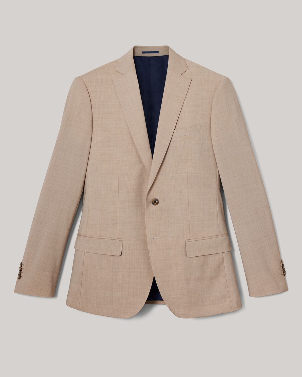 Slim Stretch Wool Blend Tailored Jacket, Light Tan, hi-res